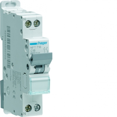 Disjoncteur Hager - 1 Phase + Neutre - 16A - 6kA - Courbe D - Vis / Vis