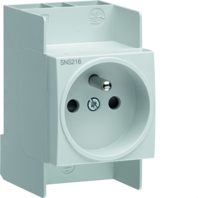 Prise de courant modulaire - 2P+T - 16A - Sans Vis - Hager SNS216