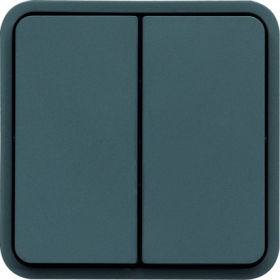 Bouton poussoir double NO-NF 10A Hager Cubyko composable gris
