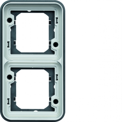 Support 2 postes verticaux Hager Cubyko composable gris