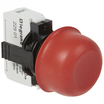 Bloc complet non lumineux � impulsion affleurant capuchonn� 1NF - Rouge