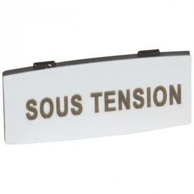 Etiquette Legrand Osmoz aluminium avec texte SOUS TENSION - Petit mod�le