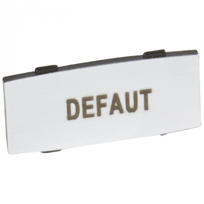 Etiquette Legrand Osmoz aluminium avec texte DEFAUT - Petit mod�le