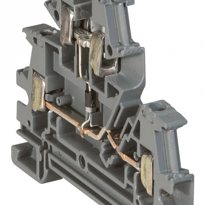 Bloc Viking 3 - A fonction diode -  2 entr�es / 2 sorties - 4 mm� - Gris - A vis