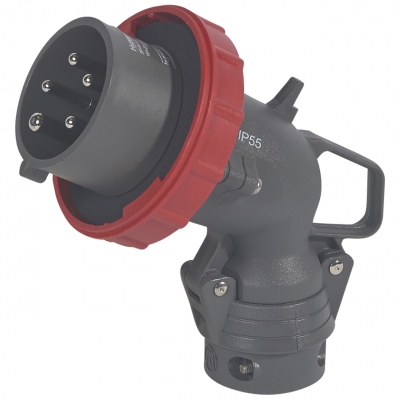 Fiche coud�e - M�le - 16 Amp�res - 3P+N+T - IP55 - Rouge - Legrand Hypra 051111