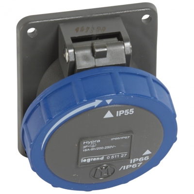 Prise tableau - 16 Amp�res - 3P+T - IP55 - Bleu - Legrand Hypra 051127