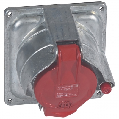 Prisinter fixe 16 Amp�res 3P+N+T IP44 rouge - Legrand Hypra 052214