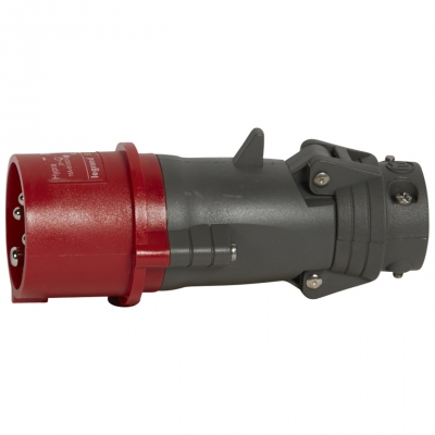 Fiche droite male 16 Amp�res 3P+T IP44 rouge - Legrand Hypra 52243