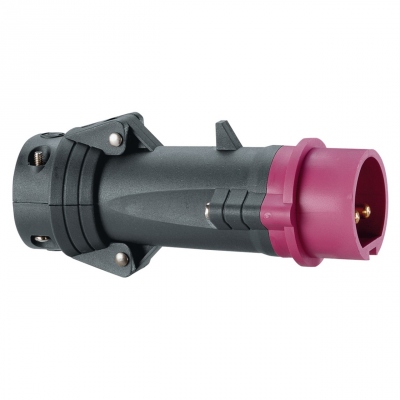 Fiche droite male 16 Amp�res 2P IP44 mauve - Legrand Hypra TBT 52421