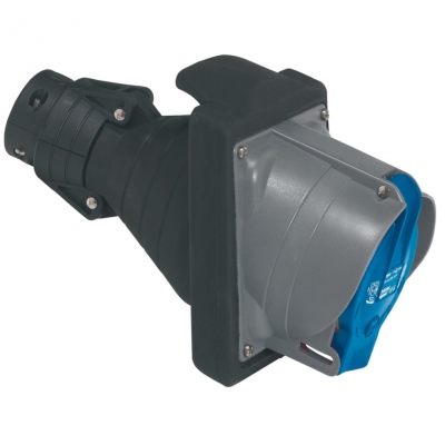 Prisinter mobile 63 Amp�res 3P+T IP44 bleu - Legrand Hypra 053606
