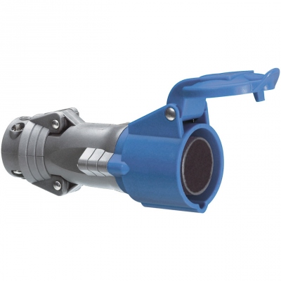 Prise droite femelle 63 Amp�res 2P+T IP44 bleu - Legrand Hypra 053682