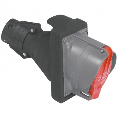 Prisinter mobile 63 Amp�res 3P+T IP44 rouge - Legrand Hypra 053706