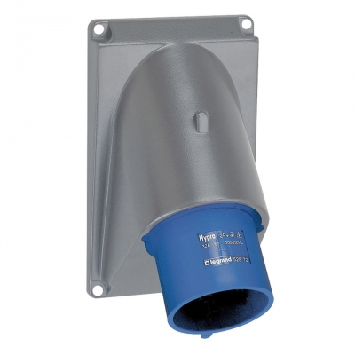 Fiche tableau - Inclin�e - 63 Amp�res - 2P+T - IP44 - Bleu - Legrand Hypra 053772