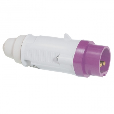 Fiche droite m�le 32 Amp�res 2P+T IP44 mauve - Legrand 055271