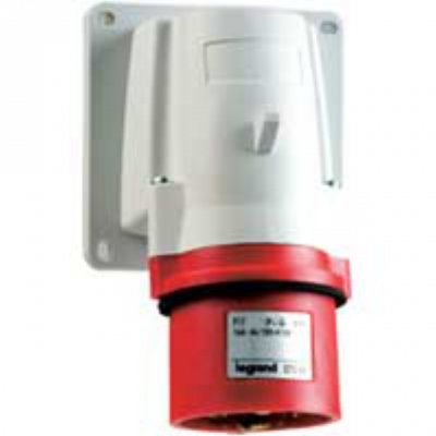 Fiche tableau inclin�e 16 Amp�res 3P+T IP44 rouge - Legrand P17 057588