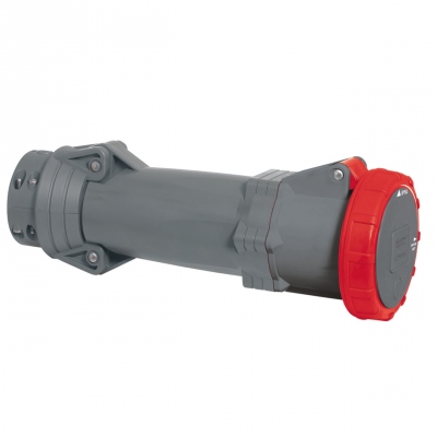 Prise droite femelle 125 Amp�res 3P+T IP55 rouge - Legrand Hypra 59532