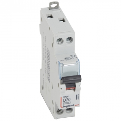 Disjoncteur 20A 4.5kA courbe D phase neutre Legrand DNX3 Vis / Vis