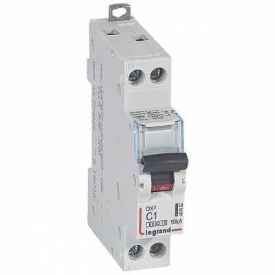 Disjoncteur 1A 10kA courbe C phase neutre Legrand DX3 Vis / Vis