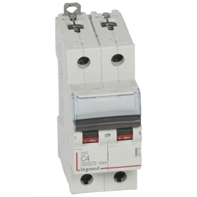 Disjoncteur 4A 10kA phase neutre courbe C Legrand DX3 Vis / Vis