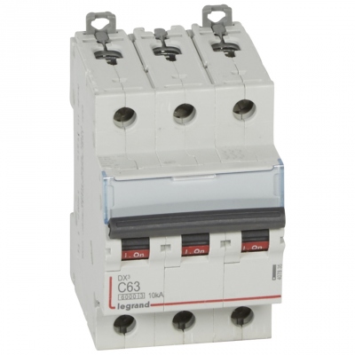 Disjoncteur 63A 10kA courbe C triphas� Legrand DX3 Vis / Vis