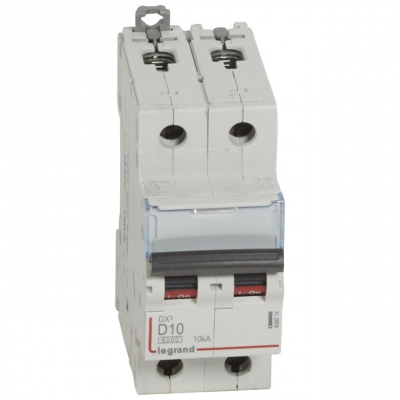 Disjoncteur 10A 10kA phase neutre courbe D Legrand DX3 Vis / Vis