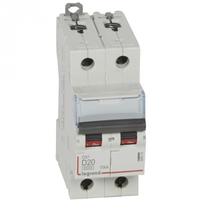 Disjoncteur 20A 10kA phase neutre courbe D Legrand DX3 Vis / Vis
