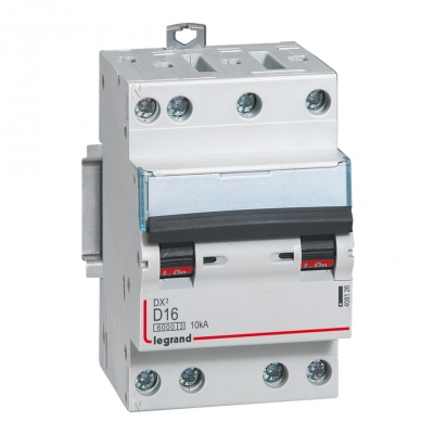 Disjoncteur 16A 10kA courbe D t�trapolaire Legrand DX3 Vis / Vis
