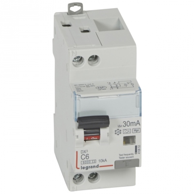 Disjoncteur diff�rentiel Legrand DX3 6A courbe C 30mA 2 Poles type HPI - Vis / Vis