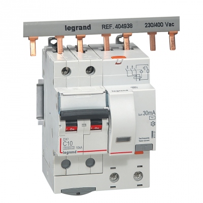 Disjoncteur diff�rentiel Legrand DX3 10A courbe C 30mA 2 Poles type AC - Vis / Vis - 6ka
