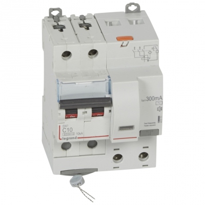 Disjoncteur diff�rentiel Legrand DX3 10A courbe C 300mA 2 Poles type AC - Vis / Vis - 6ka