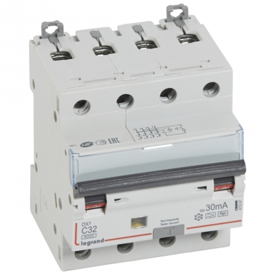 Disjoncteur diff�rentiel Legrand DX3 32A courbe C 30mA 4 Poles type HPI - Vis / Vis