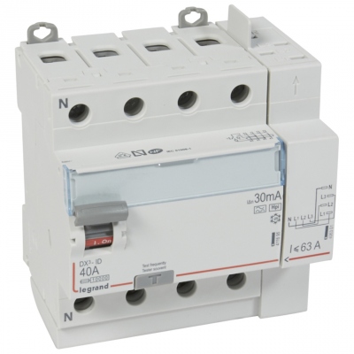 Interrupteur diff�rentiel Legrand DX3 40A 30mA 4 Poles type HPI - Vis / Auto
