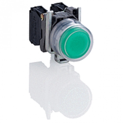 Bouton Poussoir - Capuchonn� - Affleurant - 1 NO - Vert - Complet - Schneider XB4BP31