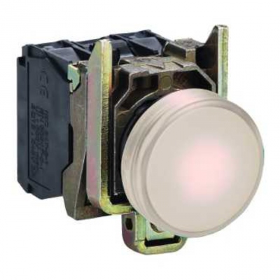 Voyant lumineux - A LED - 24V AC/DC - Blanc - Complet - Schneider XB4BVB1