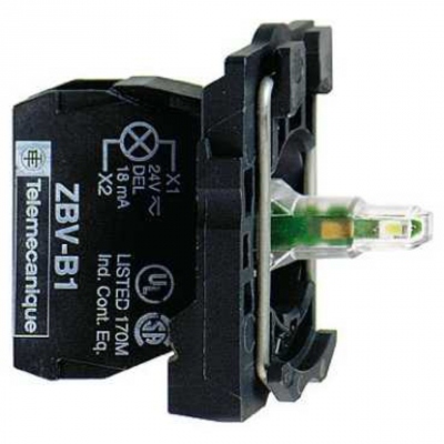 Corps lumineux - A LED - 230V - Blanc - Schneider ZB5AVM1