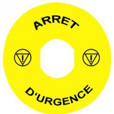 Etiquette - Pour ZBZ3605 - D60 - ARRET D'URGENCE - Schneider ZBY9130T