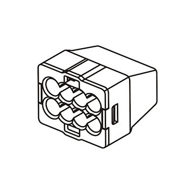 Borne de connexion - Automatique - 8 entr�es - 0.5 � 2.5 mm� - Noire - Boite de 50 - Bizline 103408