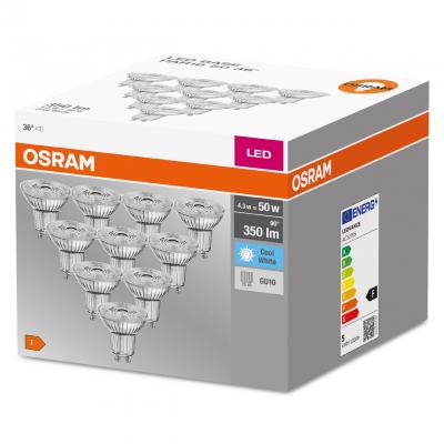 Ampoule � LED - Osram LED - GU10 - 4.3W - 4000K - 36D - PAR16 - 350LM - Lot de 10 - Osram 036703