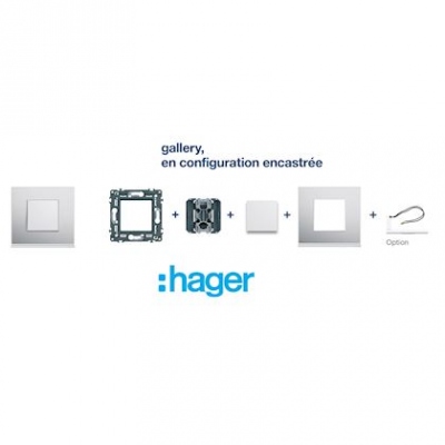 Enjoliveur - Chargeur USB - Titane - Hager Gallery WXD112T