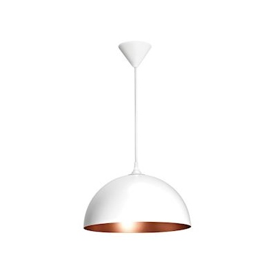 Luminaire suspendu - Aric COMO - E27 - Blanc - Int�rieur cuivr� - Sans Lampe - Aric 4208