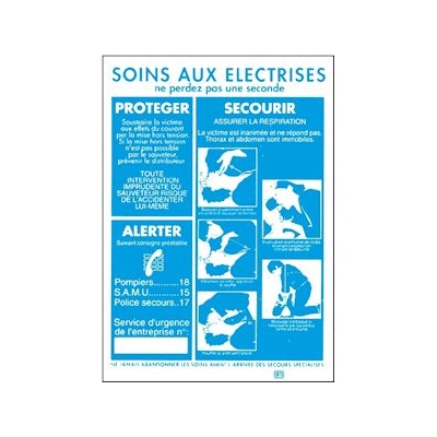 Affiche - Alu et m�tal - SOINS AUX ELECTRISES - CATU AM-20-B