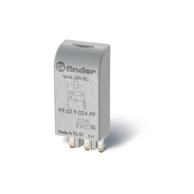 Module LED + diode - 6  24 DC - Pour socle - Finder 9902902499