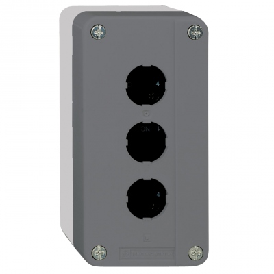 Bo�te � boutons vide - Harmony XALD - Pour XB5 - 3 trous - Gris - Schneider electric XALD03