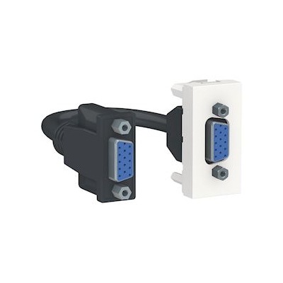 Prise VGA HD15 FEMALE - 1 Module - Blanc - Schneider Unica NU343218