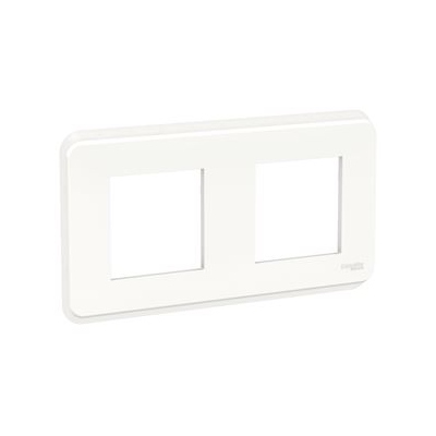 Plaque de finition - Blanc - 2 Postes - Schneider Unica Pro NU400418