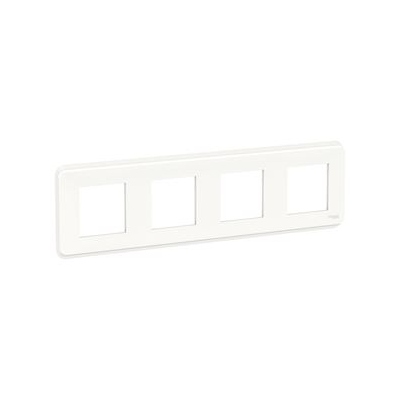 Plaque de finition - Blanc - 4 Postes - Schneider Unica Pro NU400818