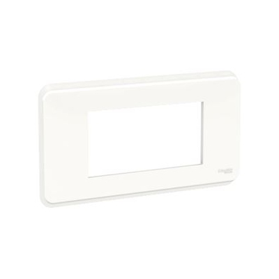 Plaque de finition - Blanc - 4 Modules - Schneider Unica Pro NU411418