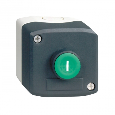 Boite  bouton - Harmony XAL - 1 BP - Affleurant - Vert - 1F - Schneider electric XALD102
