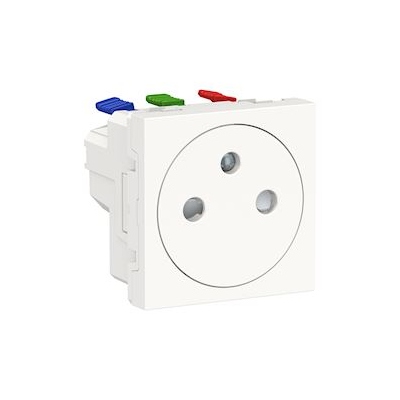 Prise de courant - 2P+T - Affleurante - Bornes auto - Blanc - Schneider electric NU305218