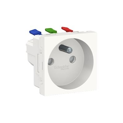 Prise de courant - 2P+T - 16A - Bornes auto - Blanc - Schneider Unica NU305918